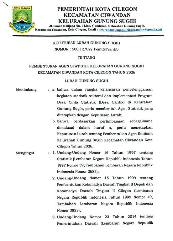 AGEN STATISTIK KELURAHAN